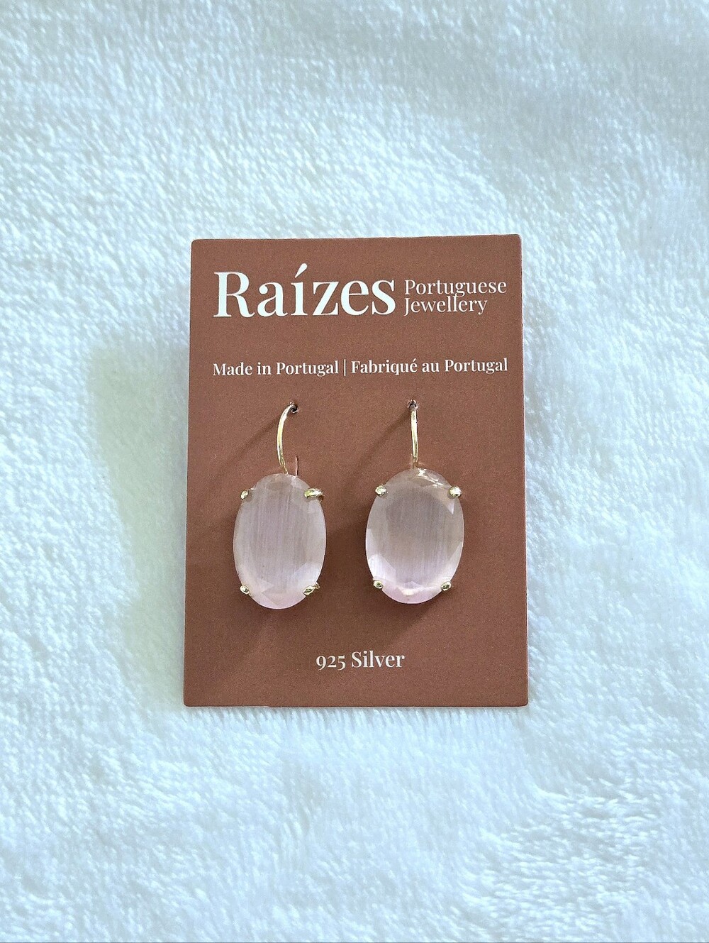 Raizes Natural Rose🌹 Quartz Earrings - Picture 4 of 16